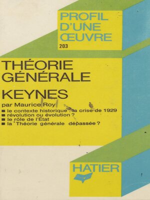 cover image of Théorie générale, Keynes